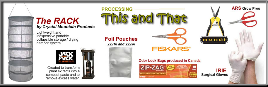 Dryers, jack puck press, scissors, bags, gloves