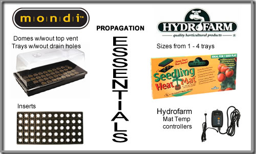 Propagation trays, domes, seedling mats